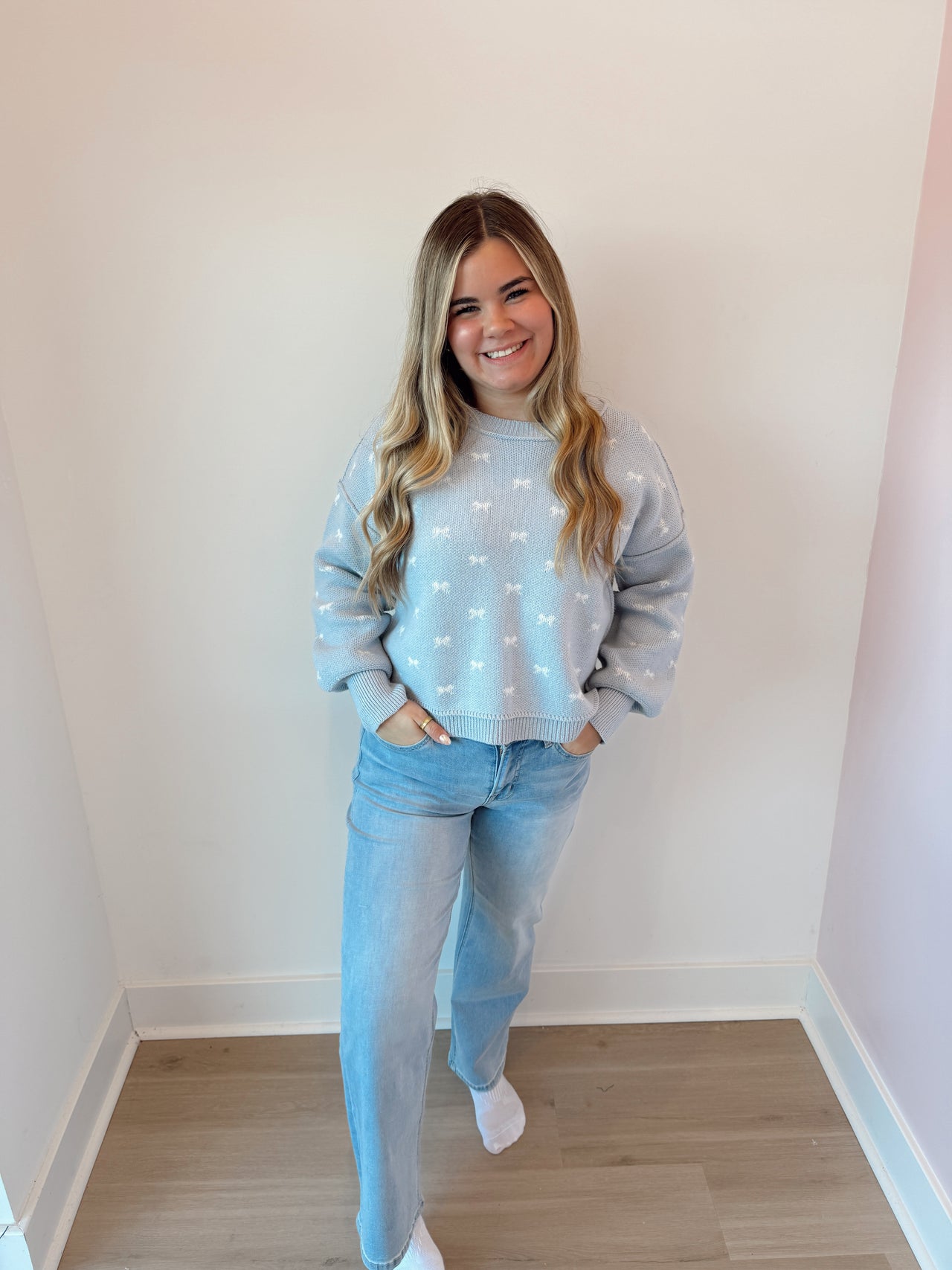 Mid rise Ankle wide leg light wash