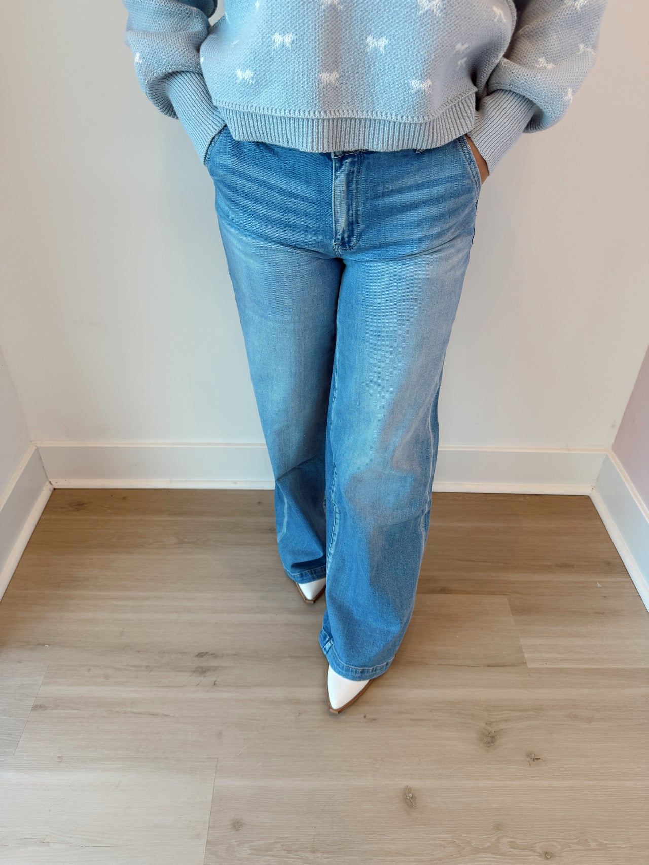 Super soft touch high rise comfort palazzo jeans