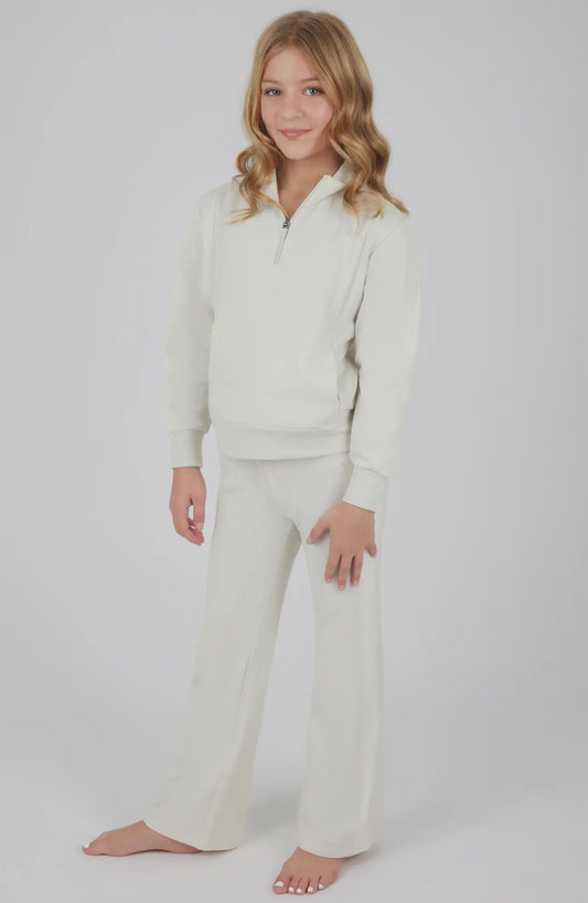Girls confetti half zip pants set
