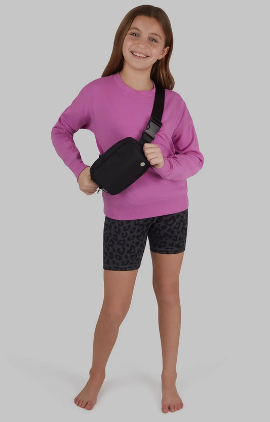 Girls 3 piece- purple/ black cheetah