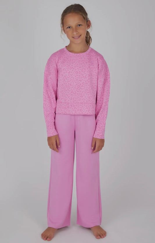 Girls scuba and pants set- pink cheetah