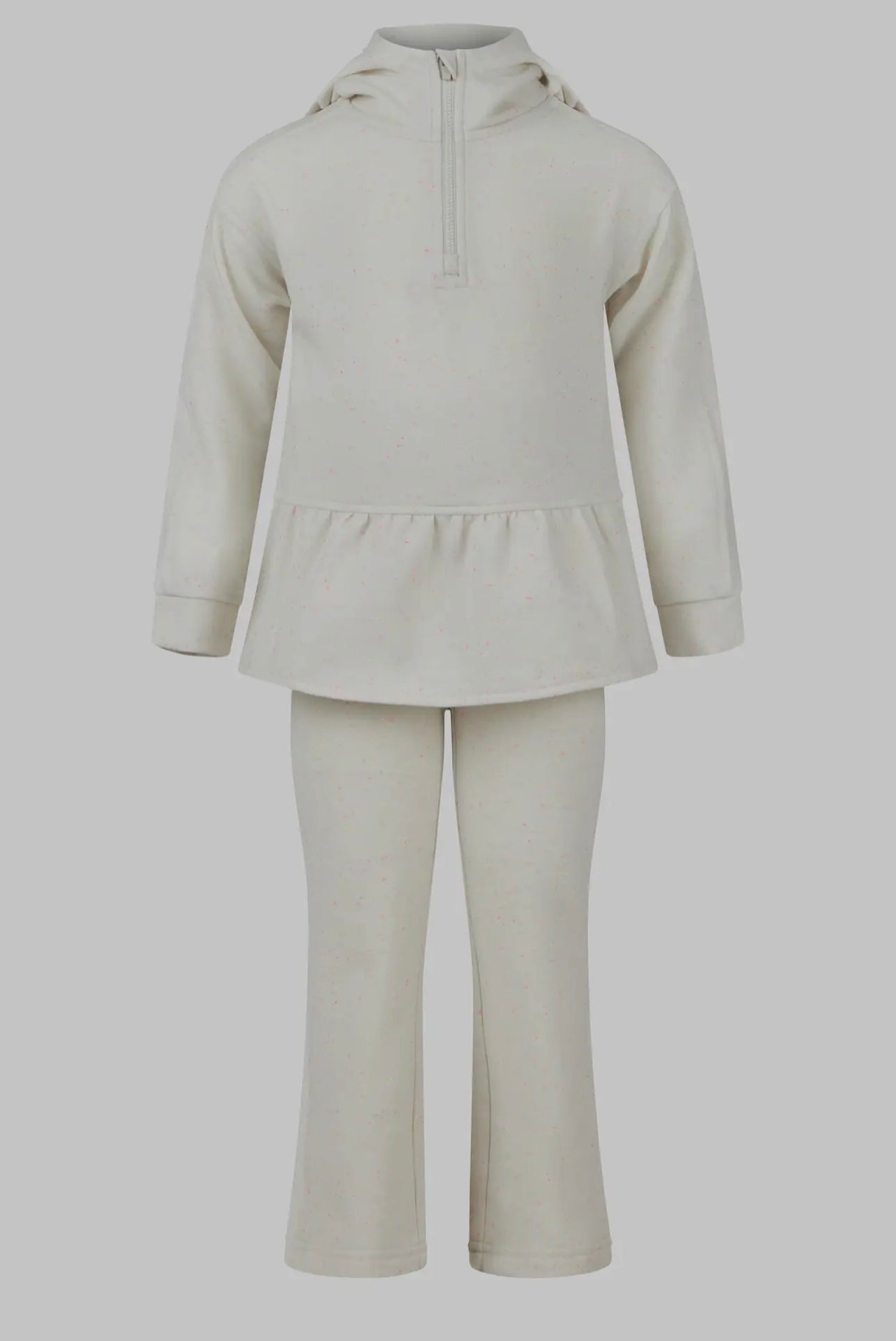 3 piece little girls confetti half zip/pants