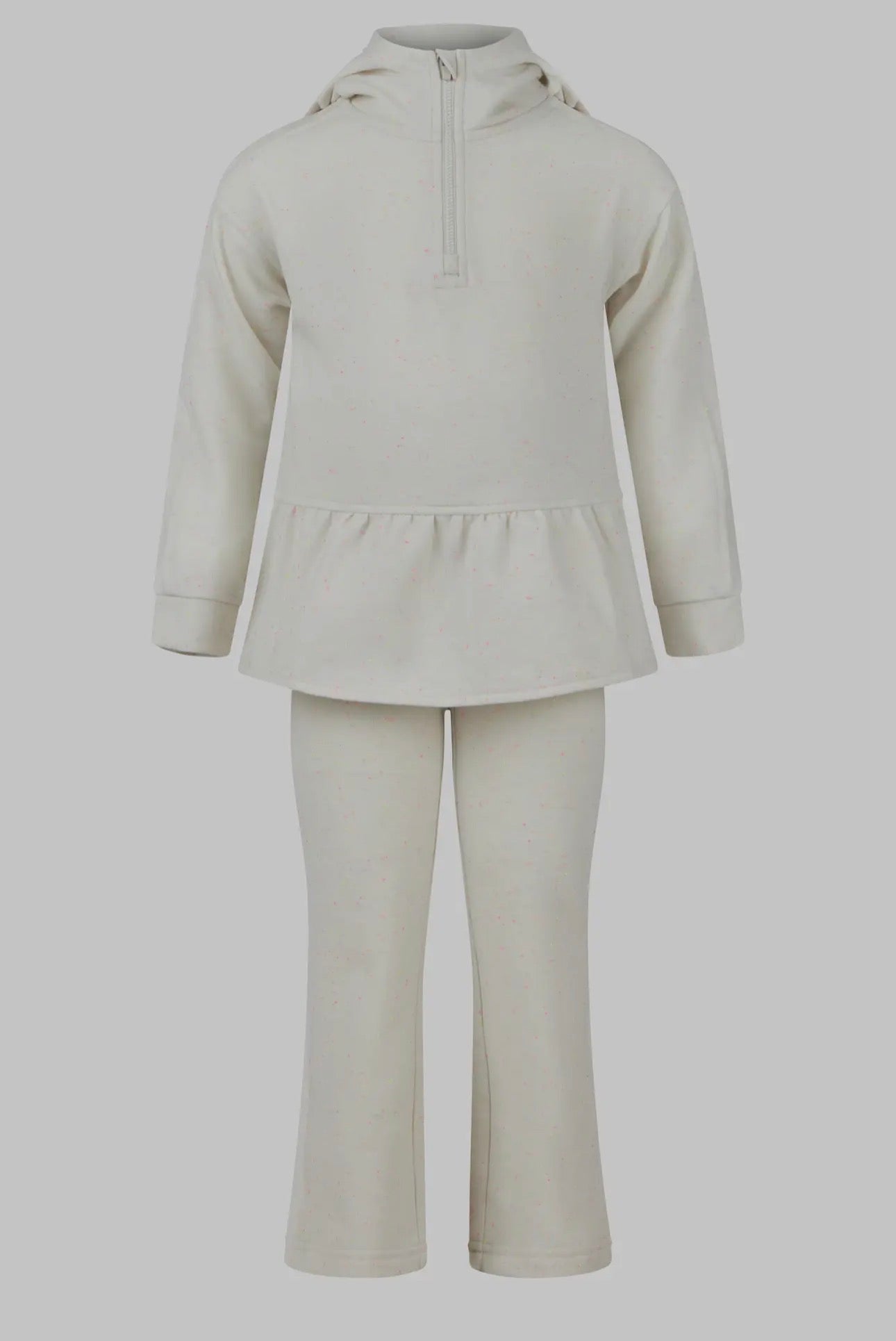 3 piece little girls confetti half zip/pants