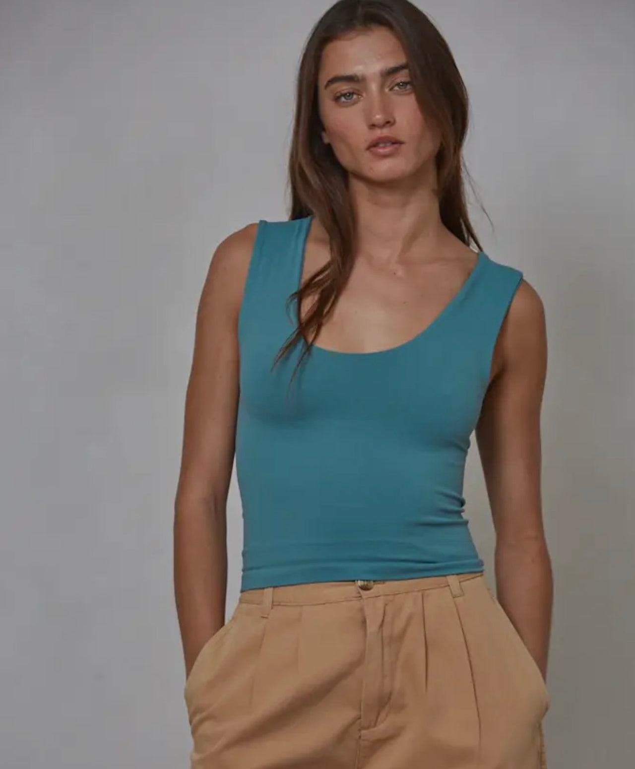 Double Layered Seamless Top BLUE