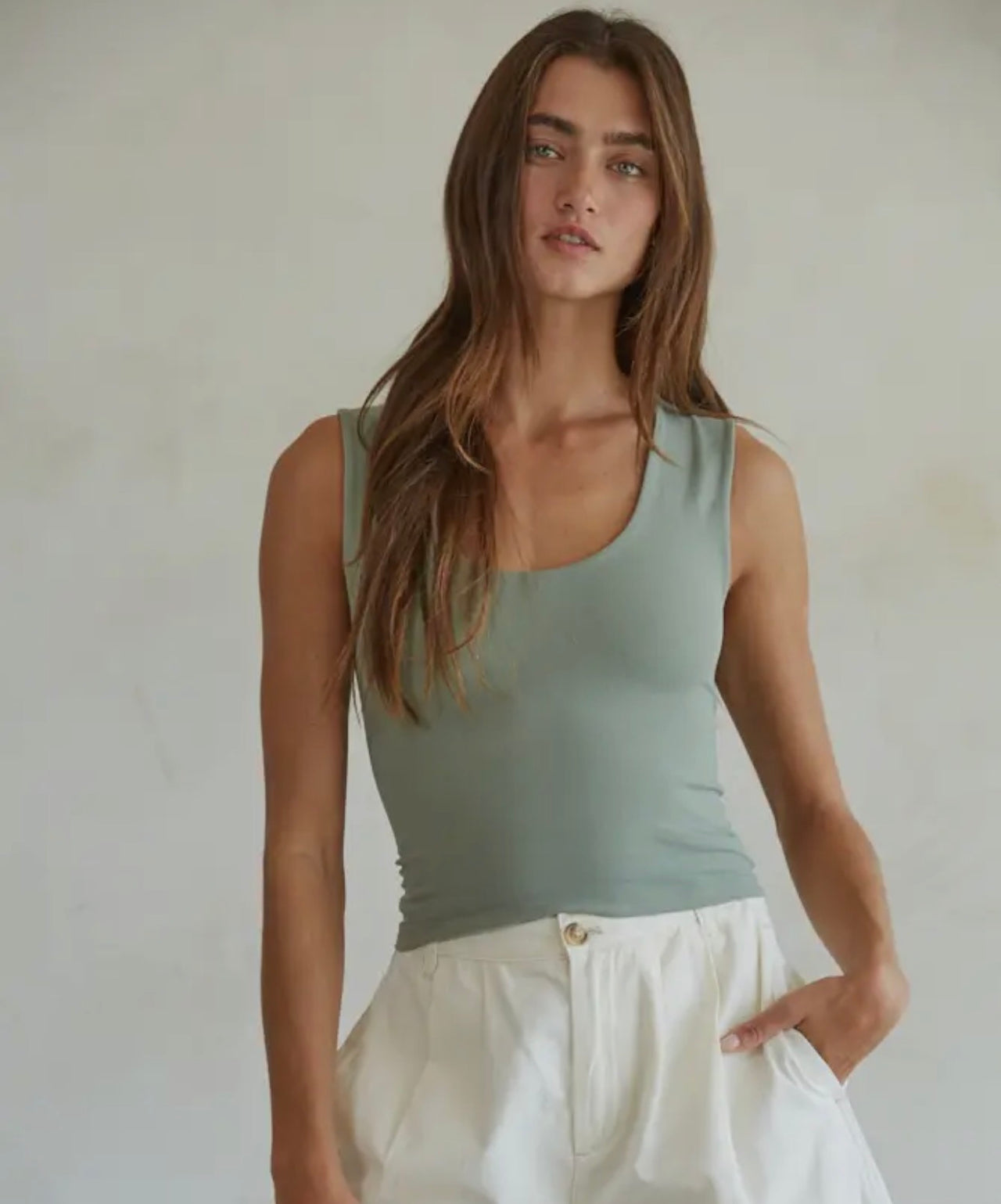 Double Layered Seamless Top GREEN