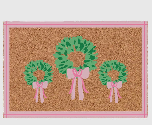 Door mat rosy wreaths