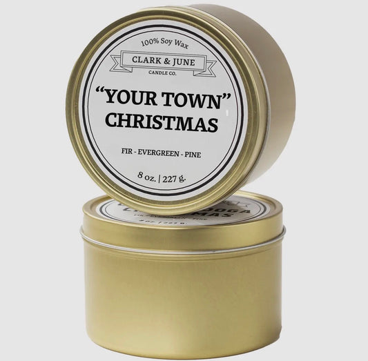Custom Christmas candle tin