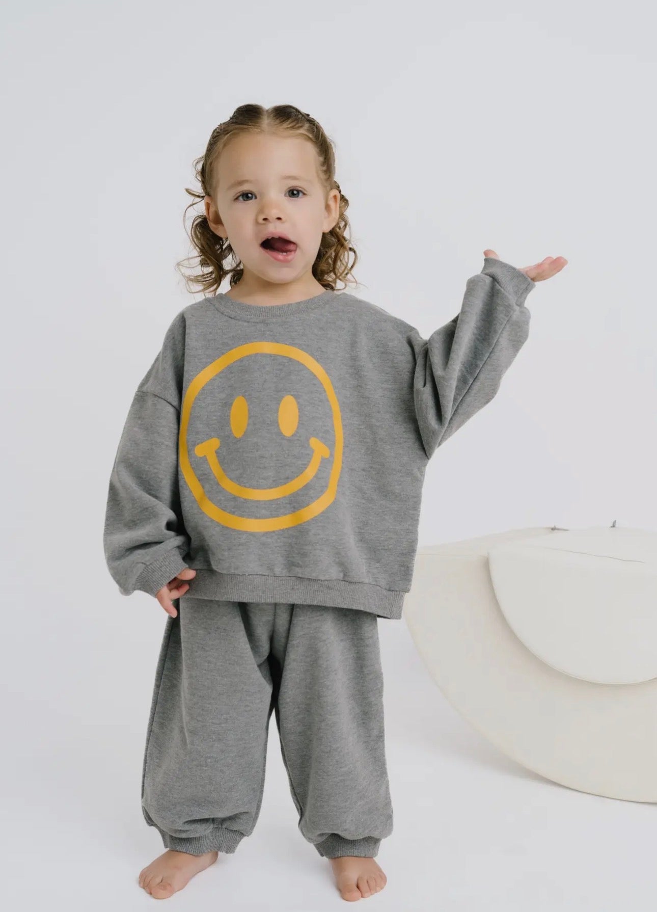 Heather grey happy sweatsuit