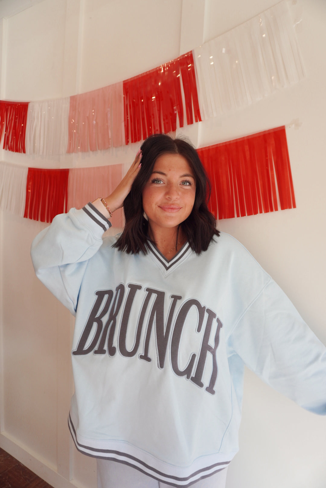 Brunch blue vintage crew