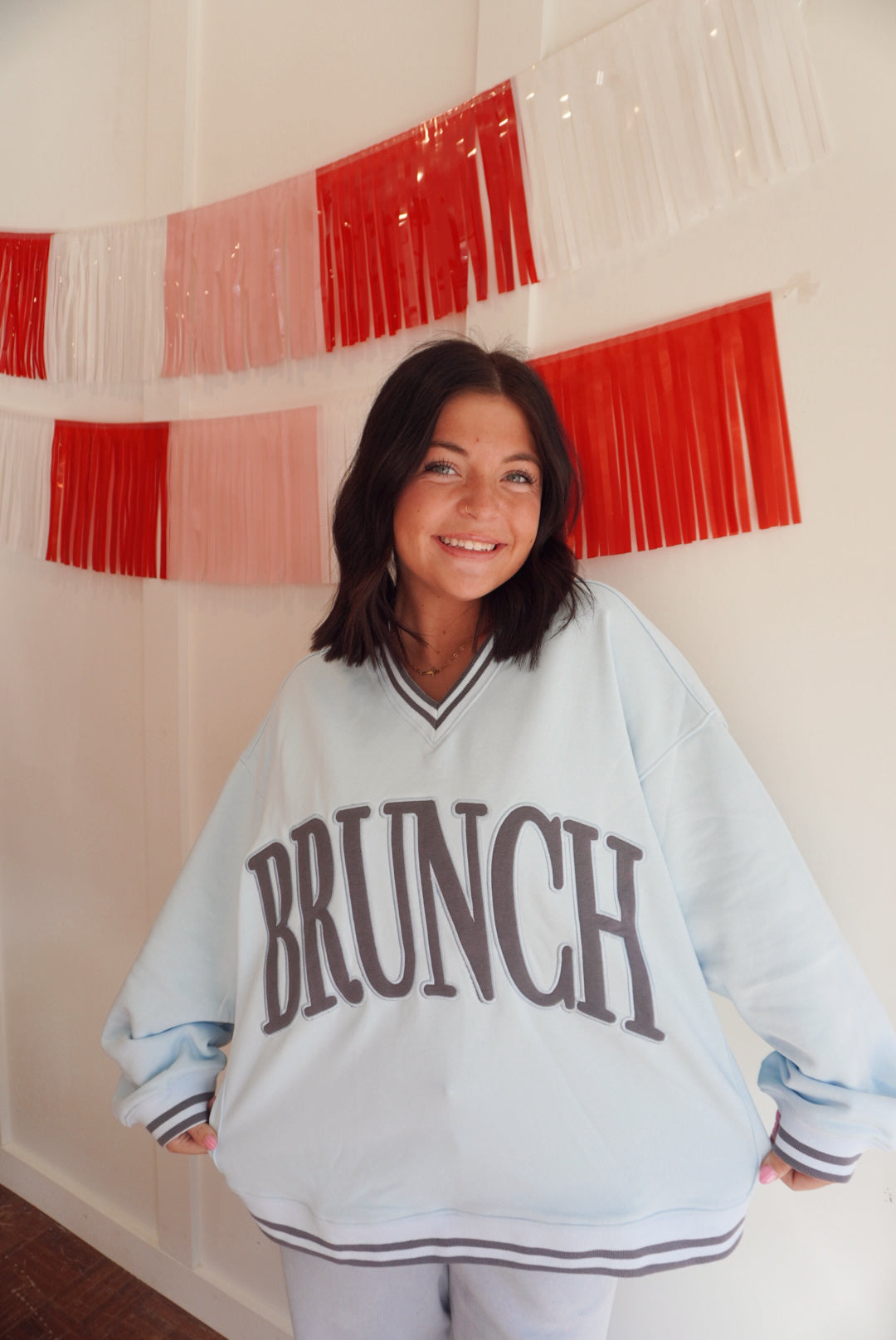 Brunch blue vintage crew