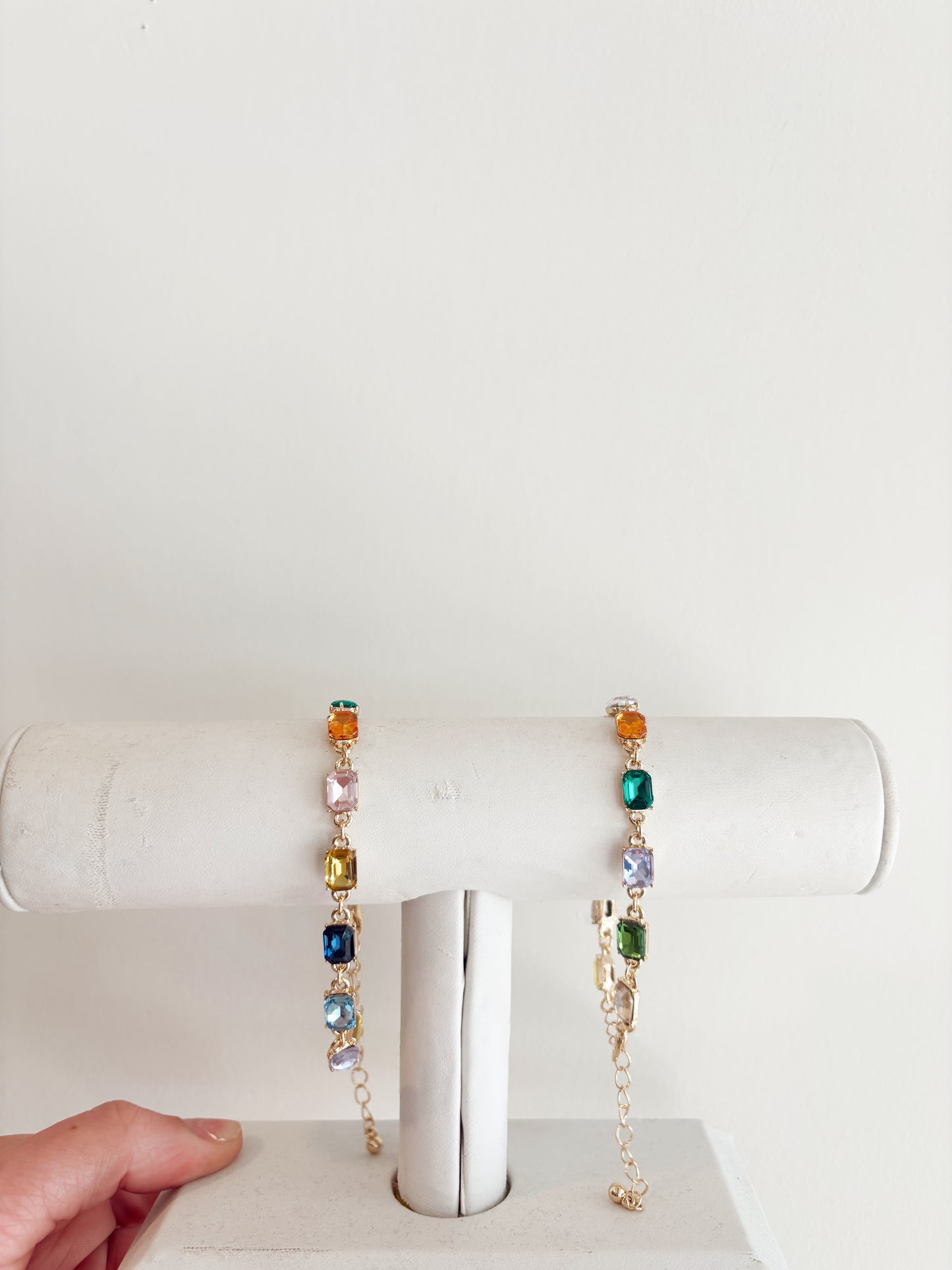 Rainbow gem tennis bracelet