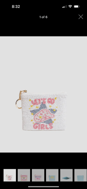 Ricki beaded coin purse lets go girls