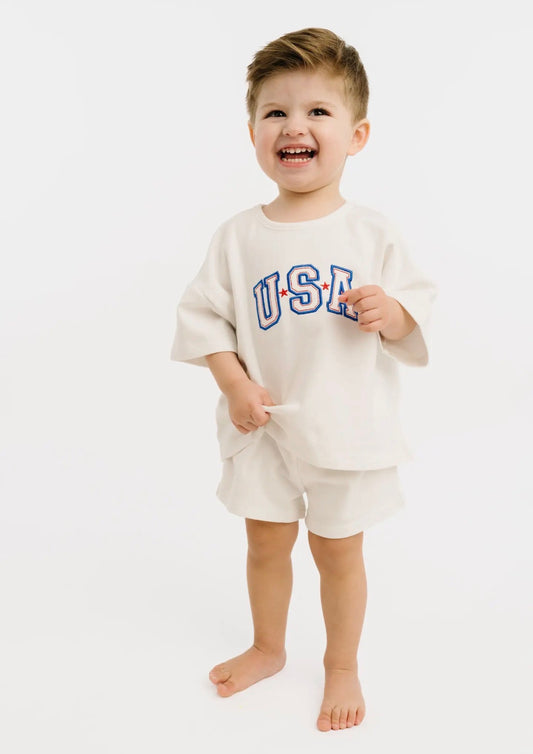 USA embroidered slouchy set