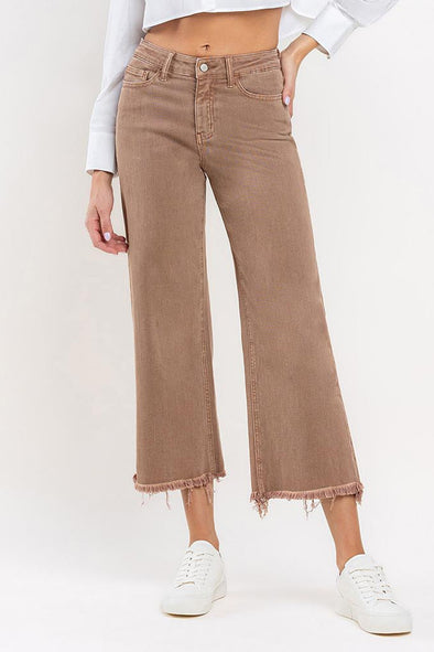 high rise crop wide leg