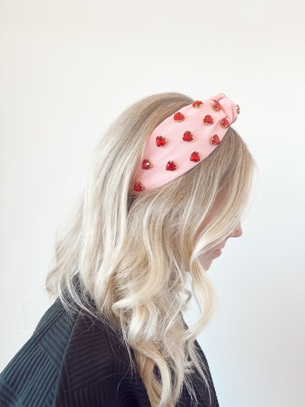 rhinestone heart headband