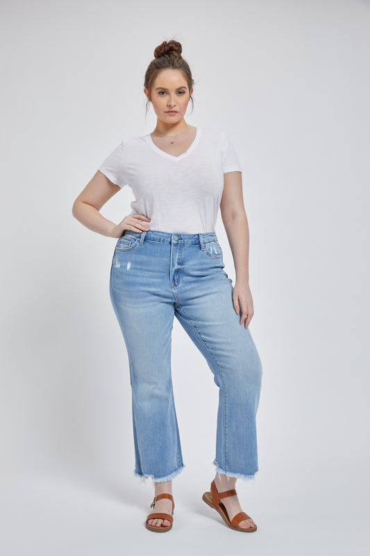 high rise crop flare