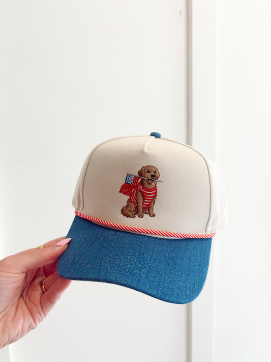 Golden Retriever USA Hat DK Denim