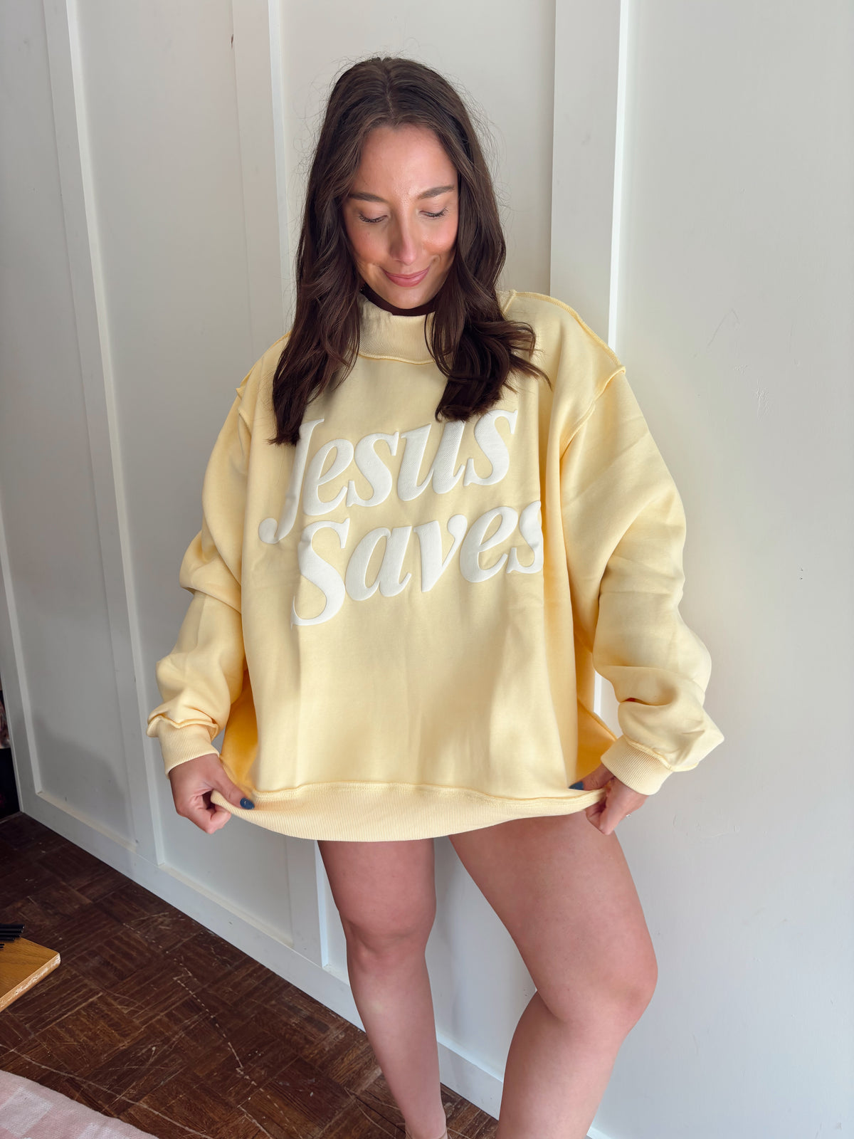 Jesus Saves Mock Neck