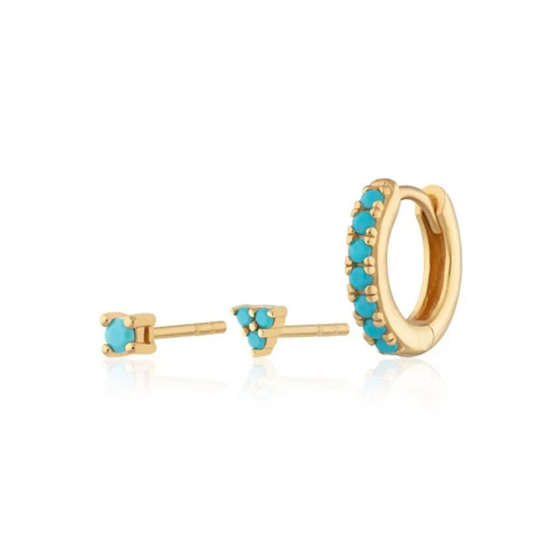 boca stud set turquoise/gold