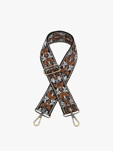 STPBOVN Boho Vine Guitar Strap in Black/Camel/Grey