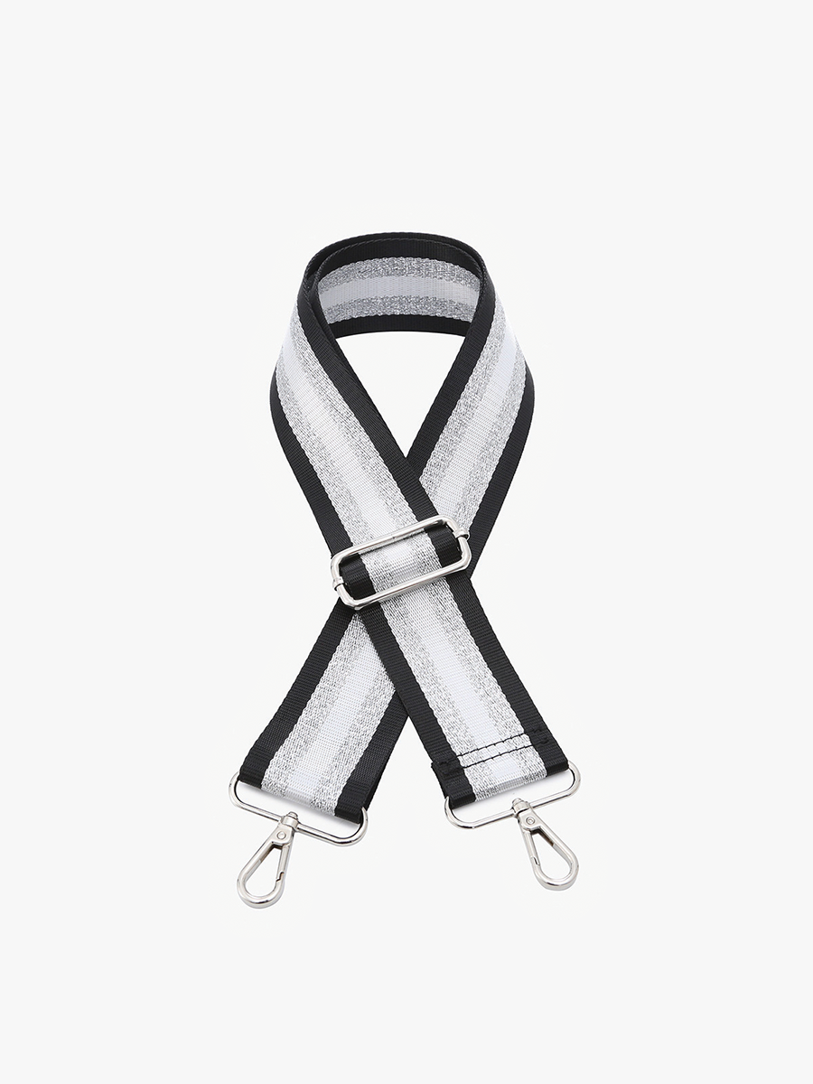 bohemian guitar strap black silver