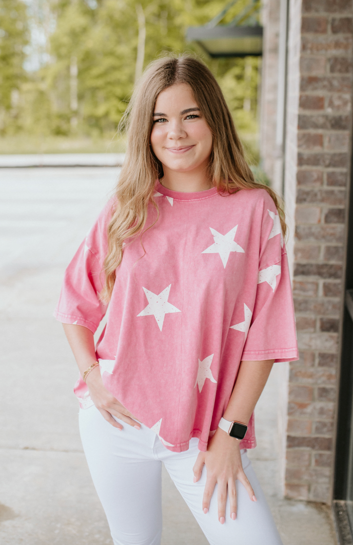 pink star tee