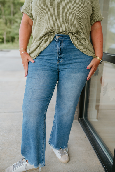 plus size high rise relaxed straight