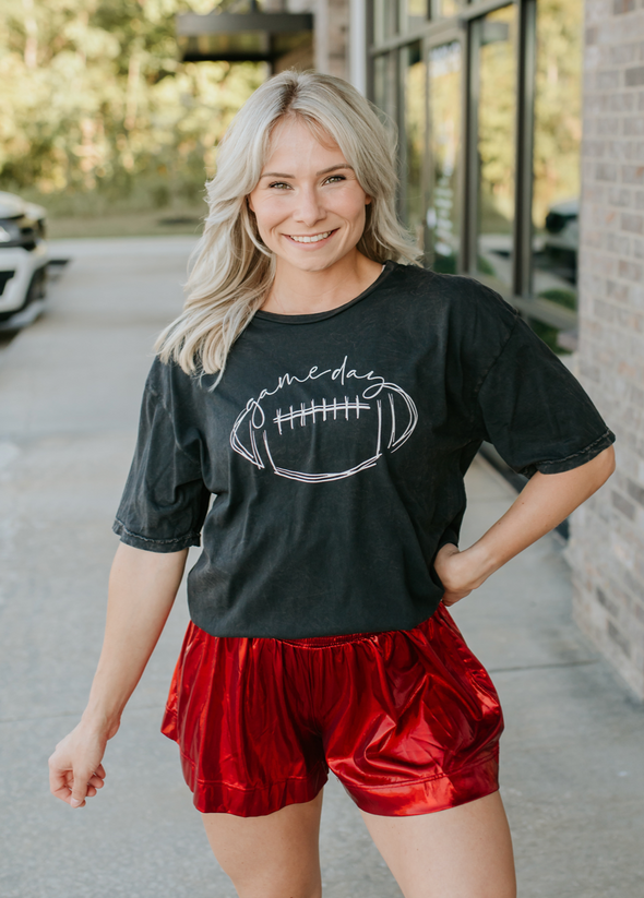 game day football mineral wash tee