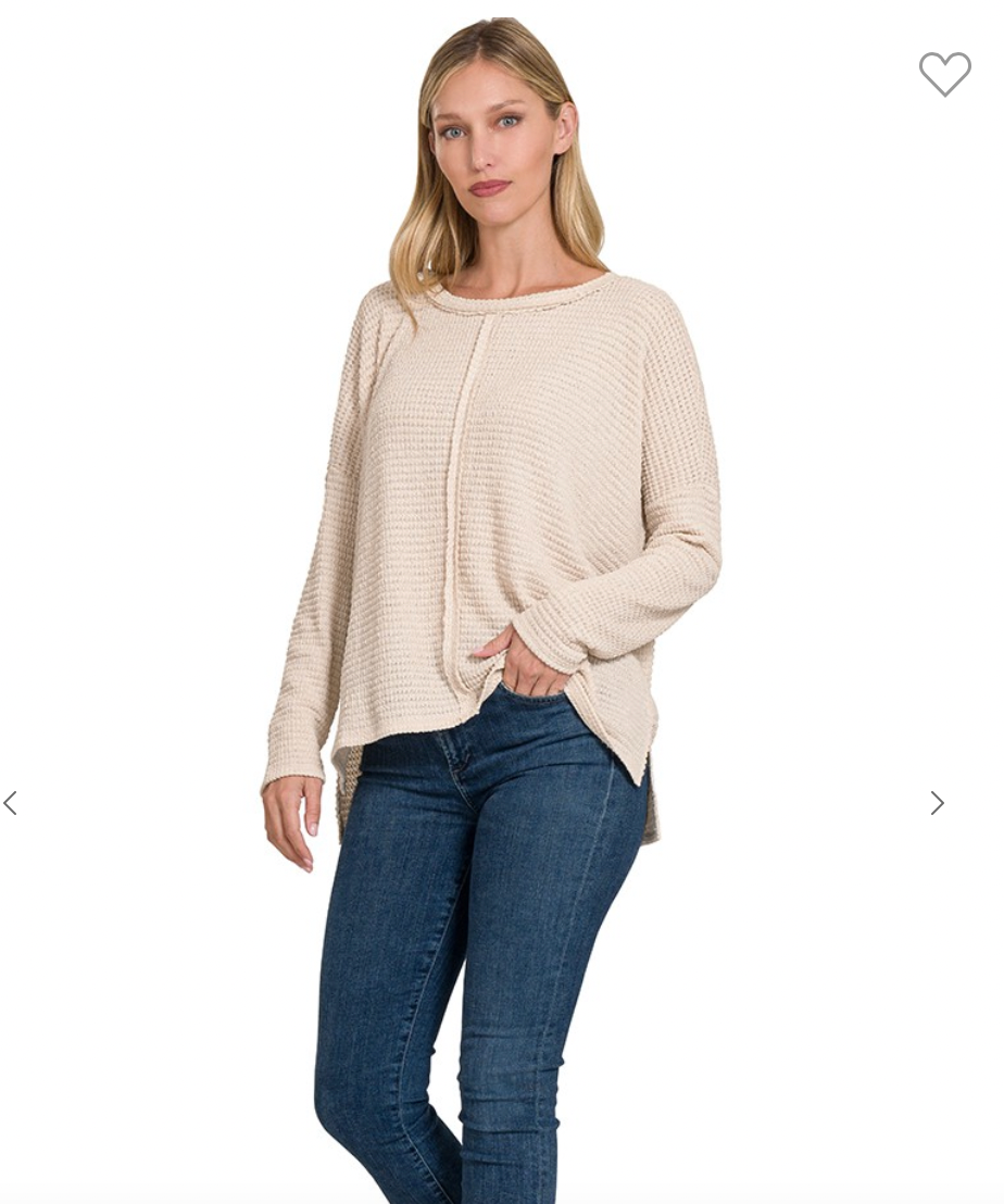 25 DOLMAN LONG SLEEVE BOAT NECK JACQUARD SWEATER SAND BEIGE