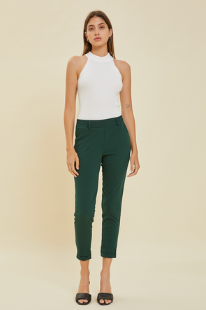 pull on mid rise ankle pant