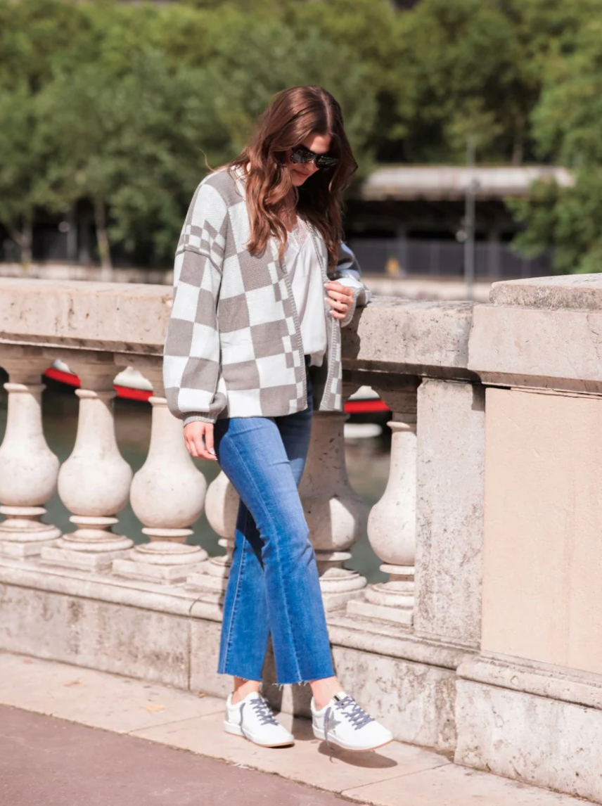 51 check you later oversized cardigan
