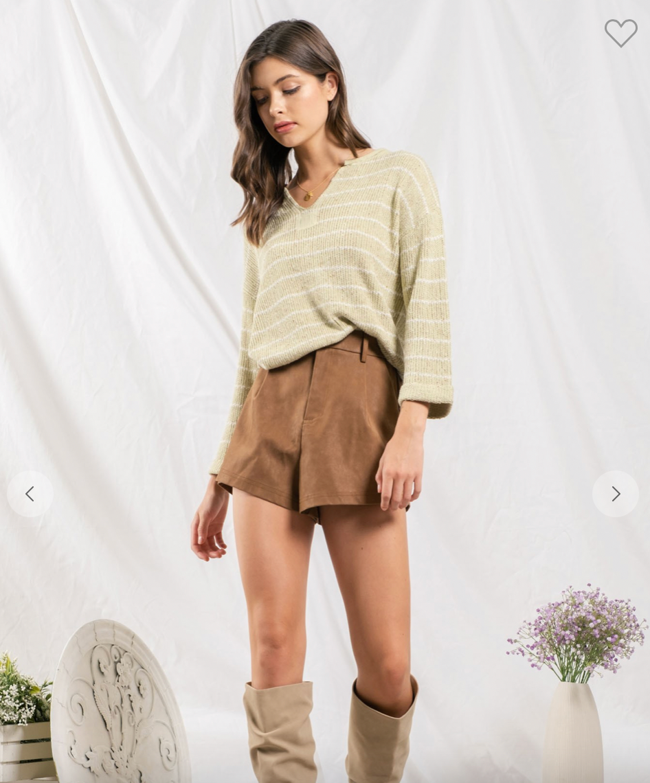 76 sage stripe sweater