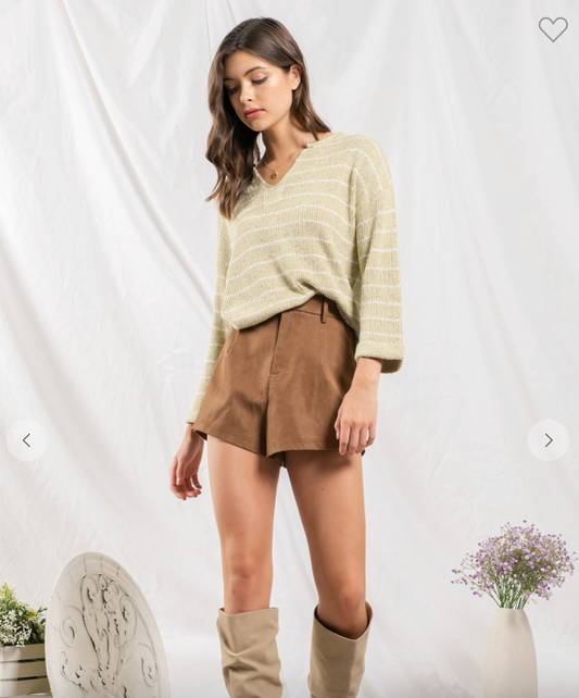 76 sage stripe sweater