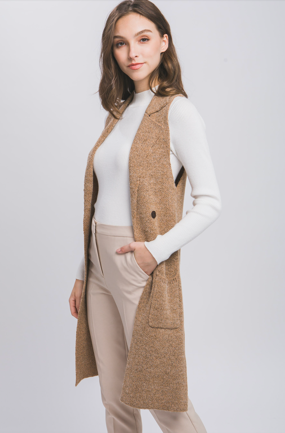 84 sleeveless cardigan vest