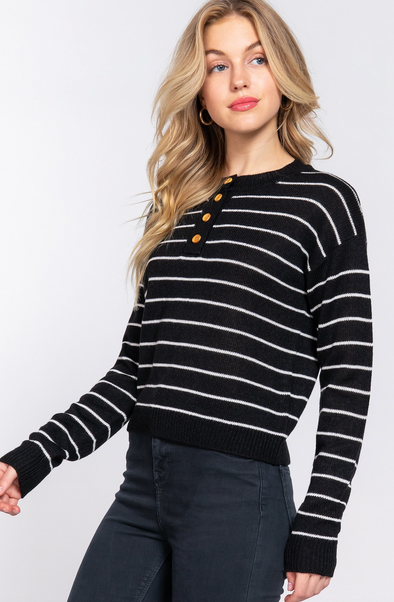 94 stripe sweater black