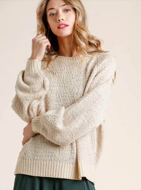 58 popcorn sweater stone