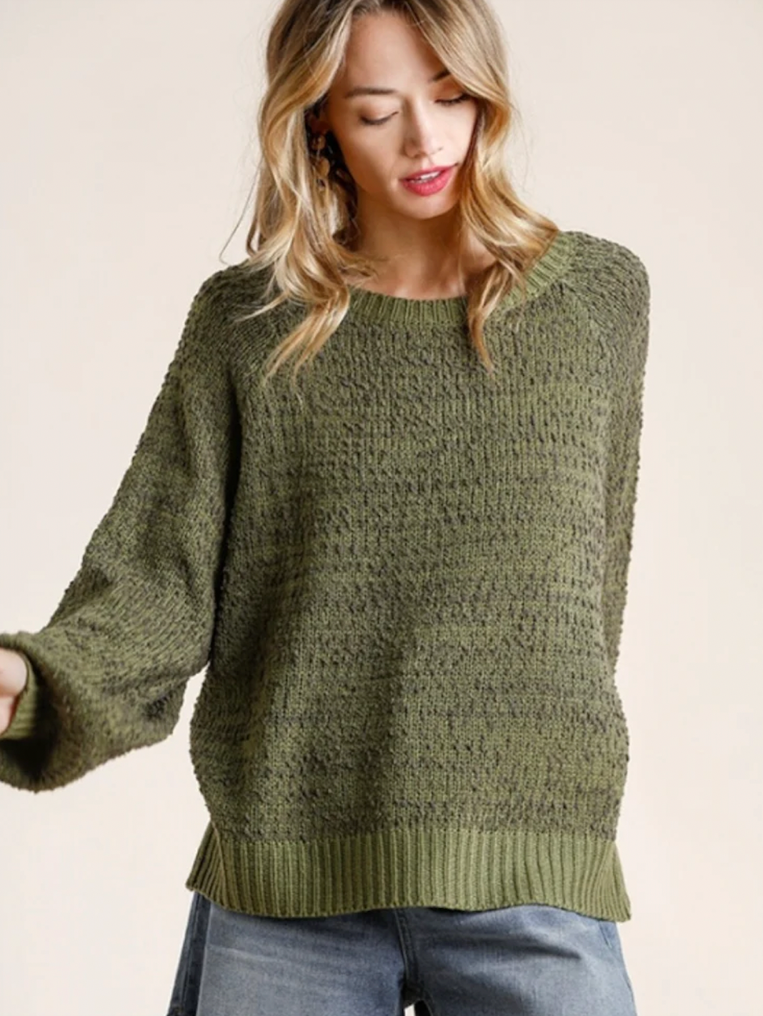 59 popcorn sweater olive