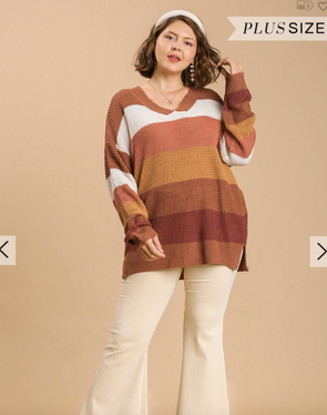 60 color block plus sweater