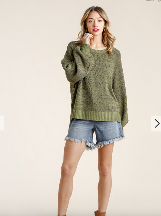 69 popcorn sweater olive