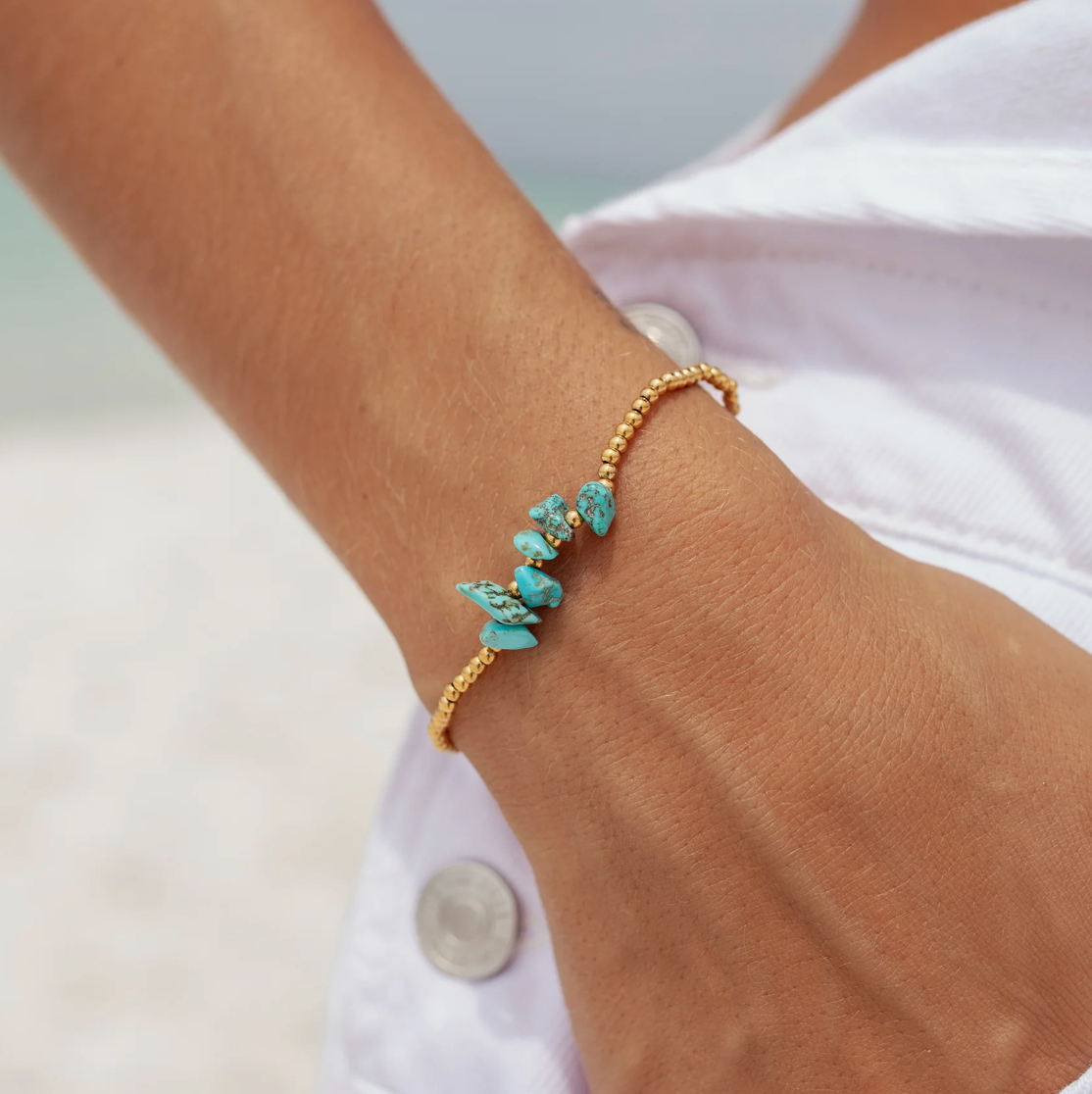 oasis stretch bracelet alco turquoise square