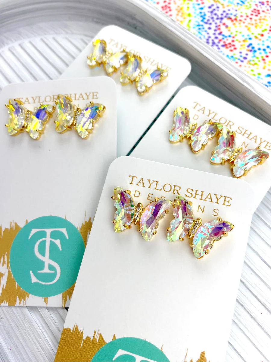 Crystal Butterfly Studs