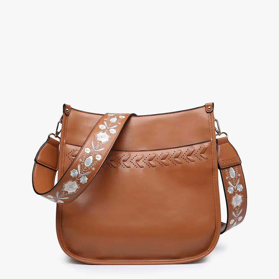 Pippa Stitch Accent Crossbody w/ Detailed Strap