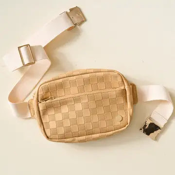 Urban Check Belt Bag-Tan Darling Effect