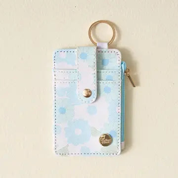 Keychain Wallet-Daisy Craze Aqua