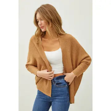 Dolman Sleeve Open Front Cardigan