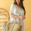Tinsley Seagrass Tote w/ Rope Handles and Wood Tassel