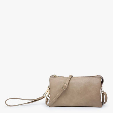 Riley 3 Compartment Crossbody/Wristlet Taupe