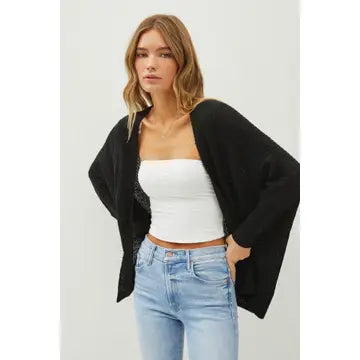 Dolman Sleeve Open Front Cardigan