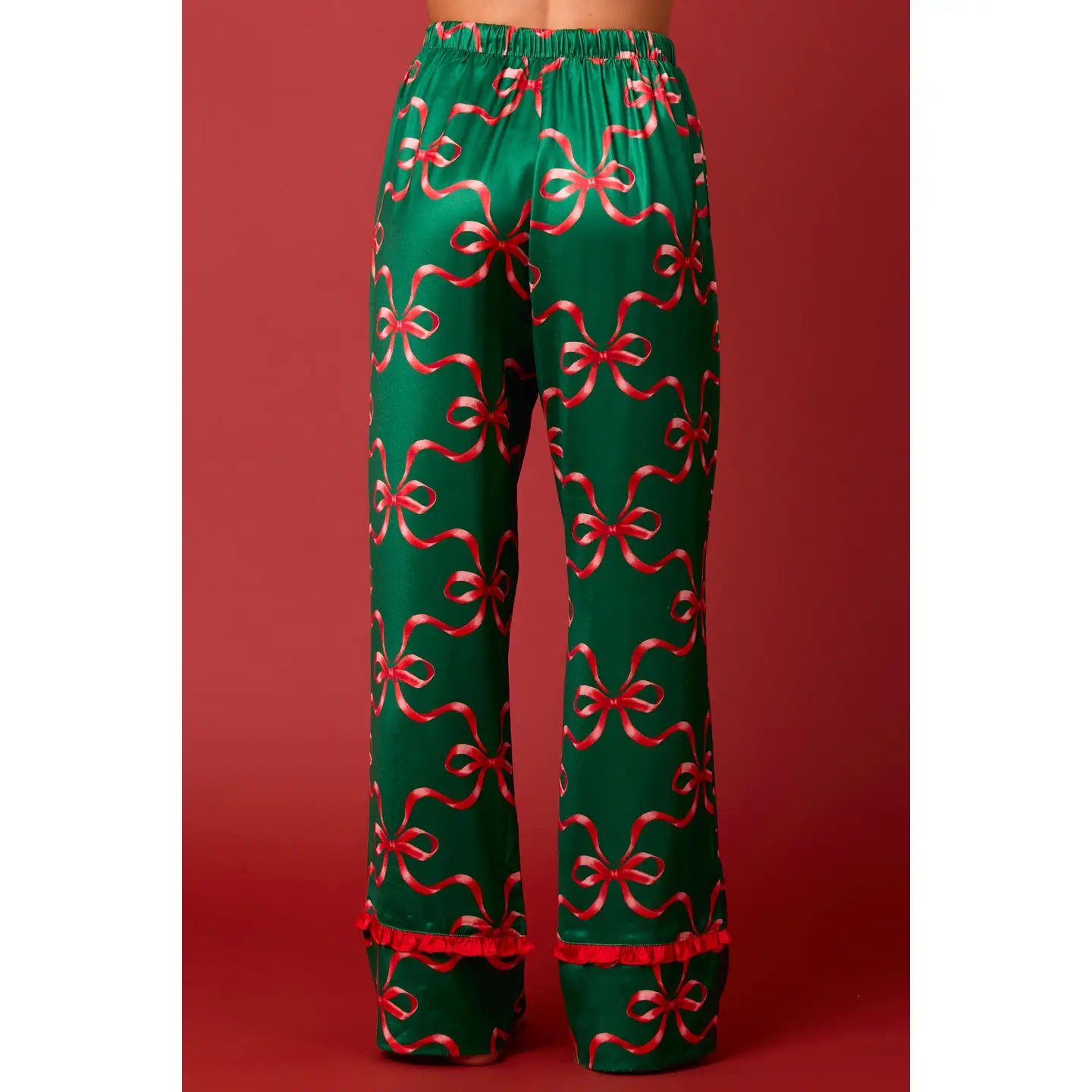 bow print pajama set