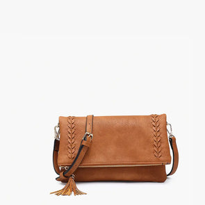 Isadora Dist. Whipstitch Crossbody w/ Tassel Zip